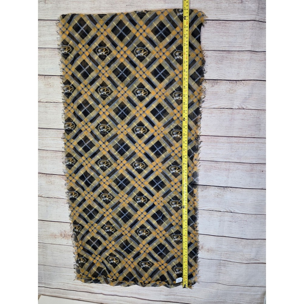 Missouri Tigers‎ Mizzou All Over Print Sheer Scarf Women's One Size Black Yellow - Picture 2 of 7